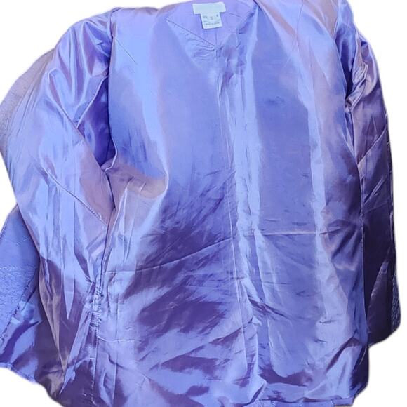 Design Exchange Quilted Lavender Amethyst 100% Silk Jacket Blazer Coat Small - Picture 6 of 7
